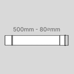 Rura spalinowa 80⌀mm / L=500mm - 7526850